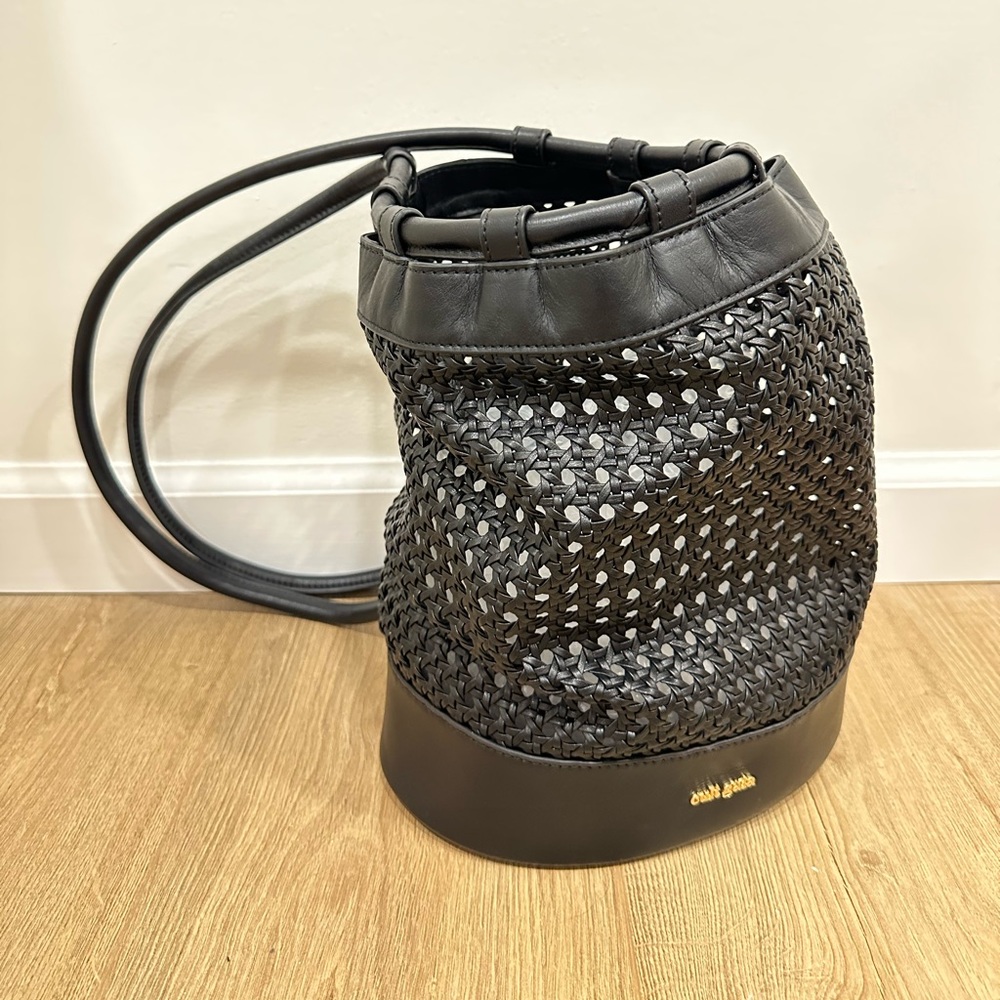 Cult Gaia Fifi Mini Woven Cutout Backpack in Black - New With Tags